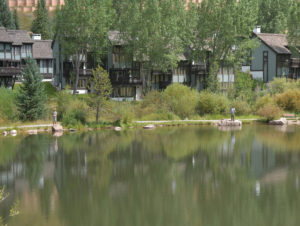 Townhomes overlooking body of water