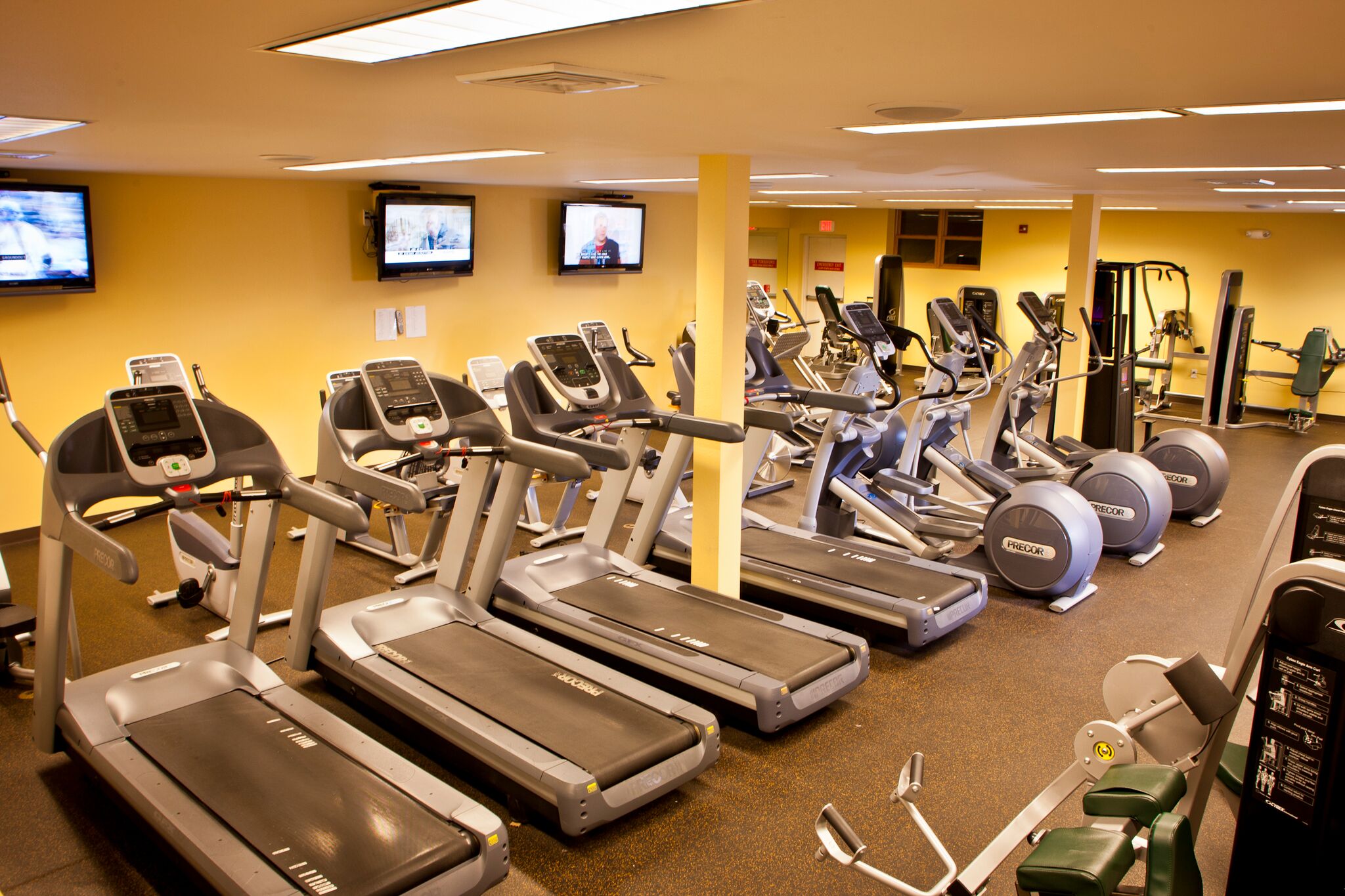 Workout equipment in fitness center