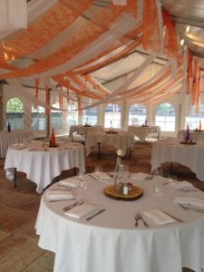 Wedding seating arrangement with cover
