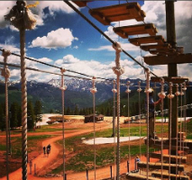 View on top of adventure rope course