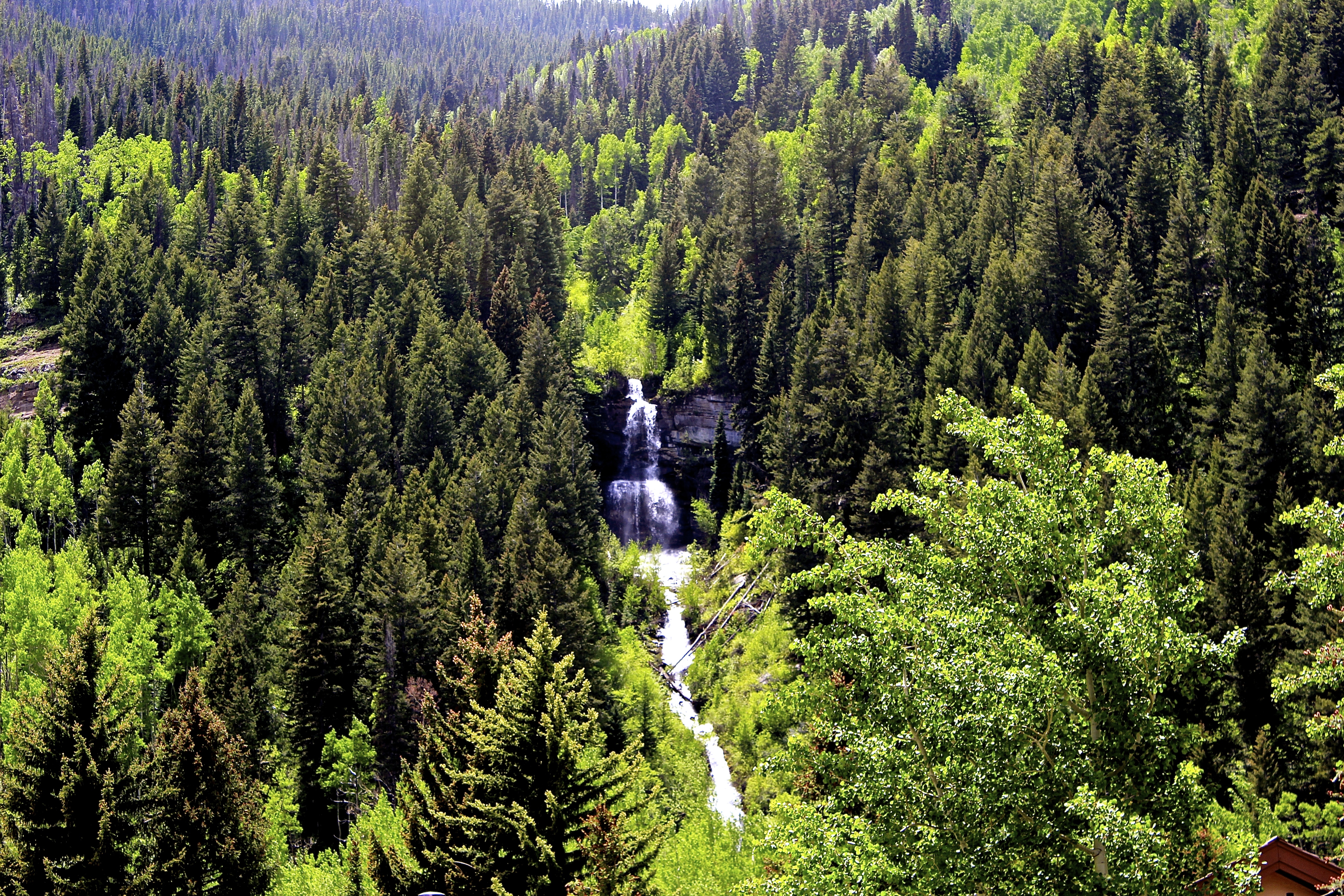 Aerial view of waterfall
