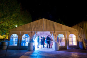Large tent for weddings and conferences at night